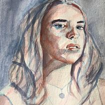 Mein Abschlussprojekt für den Kurs: Artistische Aquarellporträts. Fine Arts, Painting, Watercolor Painting, and Portrait Drawing project by Sylvie Schmit - 04.18.2023
