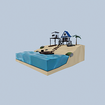 Mi proyecto del curso: Modelado de escenarios low poly para videojuegos. Un proyecto de 3D y Modelado 3D de Romario Andrade - 18.04.2023