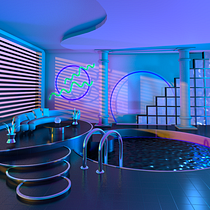 My project for course: 3D Interior Visualizations: Design Retro Spaces in Cinema 4D. 3D, Modelagem 3D, e Arquitetura digital projeto de yuka_k - 20.04.2023