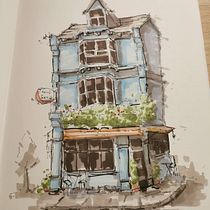 My project for course: Expressive Architectural Sketching with Colored Markers. Een project van  Schetsen,  Tekening,  Architecturale illustratie, Sketchbook y  Illustratie met inkt van Pete Fewings - 20.04.2023