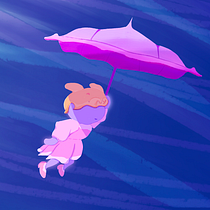 Jellyfish Girl and Her Octo Pal. Projekt z dziedziny Trad, c, jna ilustracja, Projektowanie postaci, Ilustracja c, frowa, R, sunek c, frow, Malarstwo c i frowe użytkownika Klarissa Marte - 24.04.2023