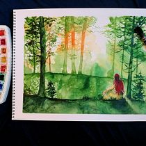 My project for course: Dreamy Watercolor Landscapes: Paint with Light. Un projet de Peinture , et Aquarelle de csillagd28 - 21.04.2023