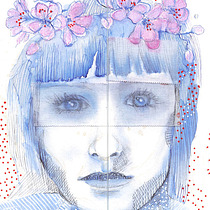 Mein Abschlussprojekt für den Kurs: Experimentelle Porträts mit Tinte, Tee und Alkohol. Artes plásticas, Pintura, Desenho e Ilustração com tinta projeto de artilina - 21.04.2023