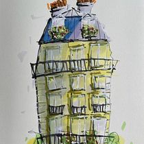  Façade haussmannienne Paris. Een project van  Schetsen,  Tekening,  Architecturale illustratie, Sketchbook y  Illustratie met inkt van skueller - 21.04.2023