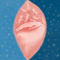 Floating in the womb of the universe. Traditional illustration, Painting, Creativit, Pencil Drawing, and Drawing project by jilke - 04.21.2023