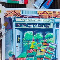 My project for course: Vibrant Urban Illustration with Gouache Paint. Painting, Sketching, Architectural Illustration, and Gouache Painting project by bsermen94 - 04.21.2023
