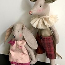 Mr. Mouse & Mrs. Rabbit Ein Projekt aus dem Bereich Design von Figuren, H, werk, Spielzeugdesign, Nähen, Nähen und Schnittmuster von myriam1967 - 21.04.2023