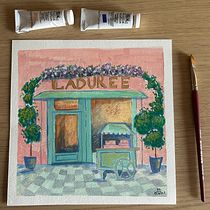 My project for course: Vibrant Urban Illustration with Gouache Paint. Painting, Sketching, Architectural Illustration, and Gouache Painting project by devanshijaiswal - 04.22.2023
