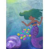 My project for course: Children’s Illustration with Procreate: Paint Magical Scenes Mermaid. Ilustração tradicional, Ilustração digital, Ilustração infantil, Pintura digital, Álbum ilustrado, e Design projeto de Kateryna Vistyzenko - 22.04.2023