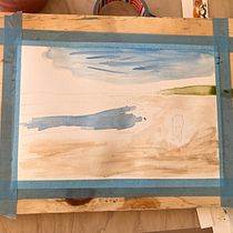 The harbor in low tide. Pintura, Pintura em aquarela e Ilustração naturalista projeto de Johan Hambraeus - 22.04.2023