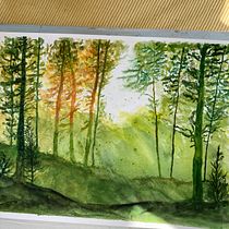 Meu projeto do curso: Paisagens de sonhos com aquarela: pintura com luz. Un projet de Peinture , et Aquarelle de aanaportugal - 15.04.2023