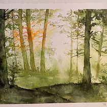 Mein Abschlussprojekt für den Kurs: Verträumte Aquarell-Landschaften: Halte Licht fest. Un projet de Peinture , et Aquarelle de katharina_mueller_illustration - 23.04.2023