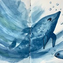 Mein Abschlussprojekt für den Kurs: Kreatives Sketching mit Aquarell für Anfänger. Traditional illustration, Sketching, Creativit, Drawing, Watercolor Painting, and Sketchbook project by luigoe - 04.23.2023