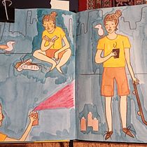 Mein Abschlussprojekt für den Kurs: Figurenentwicklung durch Beobachtungszeichnen. Un proyecto de Ilustración tradicional, Diseño de personajes, Dibujo y Sketchbook de Daniela - 25.04.2023