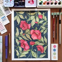 Mi proyecto del curso: Técnicas de acuarela en negativo para ilustración botánica Ein Projekt aus dem Bereich Traditionelle Illustration, Aquarellmalerei und Botanische Illustration von Judith Alcaraz - 14.03.2023