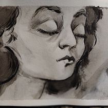 My project for course: Mindful Painting with India Ink. Traditional illustration, Fine Arts, Painting, Pencil Drawing, Portrait Drawing, Artistic Drawing & Ink Illustration project by ambermt90 - 04.27.2023