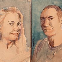 Mon projet du cours : Portrait artistique à l’aquarelle. Fine Arts, Painting, Watercolor Painting, and Portrait Drawing project by tatalapinkulta - 04.25.2022