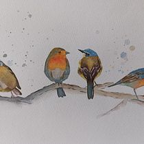 Mon projet du cours : Techniques artistiques d'aquarelle pour illustrer les oiseaux. Traditional illustration, Watercolor Painting, Realistic Drawing, and Naturalistic Illustration project by loetitia.lecerf - 04.27.2023
