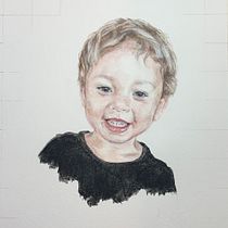 Grandson- My project for course: Watercolor Portrait from a Photo. Traditional illustration, Watercolor Painting, and Portrait Drawing project by Elizabeth Frazier - 04.27.2023