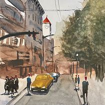 My project for course: Urban Landscapes in Watercolor. Projekt z dziedziny  Sztuki piękne, Malowanie akwarelą,  R i sunek architektoniczn użytkownika Björn Olfenius - 28.04.2023