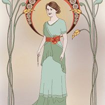 My project for course: Illustrated Portraits in Art Nouveau Style. Un projet de Illustration traditionnelle, Beaux Arts, Illustration numérique, Dessin de portrait, Dessin artistique, Dessin numérique , et Peinture numérique de steph.yates - 28.03.2023