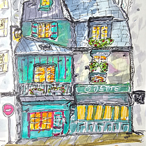 My project for course: Expressive Architectural Sketching with Colored Markers. Sketching, Drawing, Architectural Illustration, Sketchbook & Ink Illustration project by Matteo Sorci - 04.29.2023