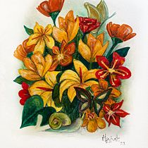 Mi proyecto del curso: Ilustración floral con gouache . Ilustrasi Digital, Ilustrasi Botani, Dan Lukisan Guas proyek oleh Alba Acosta - 04.29.2023