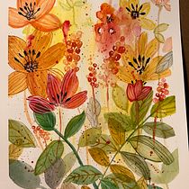 My project for course: Artistic Floral Watercolor: Connect with Nature. Ilustração tradicional, Pintura, Pintura em aquarela e Ilustração botânica projeto de Diane Simecek - 25.04.2023