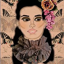 My project for course: Stylish Illustrated Portraits with Mixed Media. Ilustração tradicional, Artes plásticas, Ilustração digital e Ilustração com tinta projeto de Sonia Velazquez - 21.04.2023