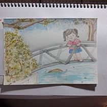 Meu projeto do curso: Ilustração em aquarela com influência japonesa. Traditional illustration, Drawing, and Watercolor Painting project by Catarina ZS - 04.30.2023