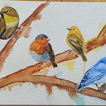 Mon projet du cours : Techniques artistiques d'aquarelle pour illustrer les oiseaux. Traditional illustration, Watercolor Painting, Realistic Drawing, and Naturalistic Illustration project by gabmarcin96 - 04.30.2023