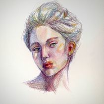 My project for course: Vibrant Portrait Drawing with Colored Pencils. Desenho, Desenho de retrato, Sketchbook, e Desenho com lápis de cor projeto de stepantseva_n - 22.04.2023