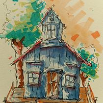 My project for course: Expressive Architectural Sketching with Colored Markers. Sketching, Drawing, Architectural Illustration, Sketchbook & Ink Illustration project by Cloud Peninnah - 05.08.2023