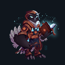 My project for course: Fantasy Character Design in Procreate. Projekt z dziedziny Trad, c, jna ilustracja, Projektowanie postaci, Ilustracja c, frowa, R, sunek c, frow, Malarstwo c i frowe użytkownika Rahaf Alghamdi - 30.04.2023