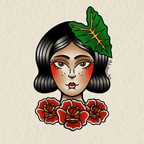 Meu projeto do curso: Design de tatuagens estilo old school no Procreate. Projekt z dziedziny Trad, c, jna ilustracja,  R, sunek, Ilustracja c, frowa i Projektowanie tatuaż użytkownika Maria Eduarda Furtado - 30.04.2023