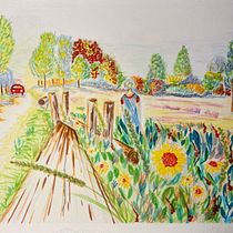 Mon projet du cours : Paysages : approche par le carnet de dessin et la couleur. Un progetto di Bozzetti, Creatività, Disegno a matita, Disegno e Sketchbook di sylviane_lanthier - 27.04.2023