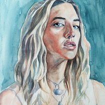 Mein Abschlussprojekt für den Kurs: Artistische Aquarellporträts. Fine Arts, Painting, Watercolor Painting, and Portrait Drawing project by Strauß Johanna - 05.01.2023