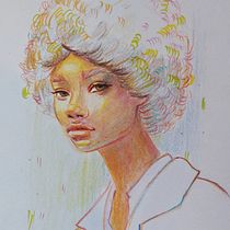 My project for course: Vibrant Portrait Drawing with Colored Pencils. Desenho, Desenho de retrato, Sketchbook, e Desenho com lápis de cor projeto de Laura Mazzanti - 02.05.2023