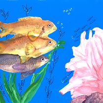 Mi proyecto del curso: Ilustración de universos marinos en acuarela Ein Projekt aus dem Bereich Traditionelle Illustration, Malerei, Aquarellmalerei und Naturalistische Illustration von Mery Lycia Terán Ayquipa - 28.04.2023