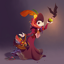 Memento Mori (Course: Fantasy Character Design in Procreate). Traditional illustration, Character Design, Digital Illustration, Digital Drawing, and Digital Painting project by Brann Livesay - 05.03.2023