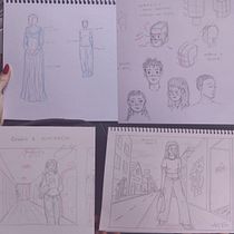 Meu projeto do curso: Fundamentos do desenho de pessoas a partir da imaginação. Traditional illustration, Fine Arts, Sketching, Pencil Drawing, Drawing, Artistic Drawing, and Figure Drawing project by Hanna Vitória Radke Toloni - 05.02.2023