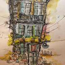 My project for course: Expressive Architectural Sketching with Colored Markers. Sketching, Drawing, Architectural Illustration, Sketchbook & Ink Illustration project by James Rixe - 05.04.2023