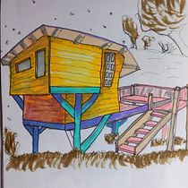 Mon projet du cours : Esquisses d'architecture expressives aux feutres de couleur. Sketching, Drawing, Architectural Illustration, Sketchbook & Ink Illustration project by Cécile Le Guen - 05.04.2023