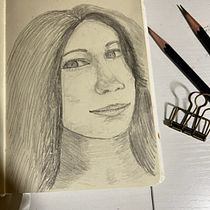 Rheba's project for course: Graphite Line Drawing for Portrait Sketchbooking. Artes plásticas, Esboçado, Desenho, Desenho de retrato, e Sketchbook projeto de Rheba - 03.03.2023