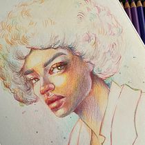 My project for course: Vibrant Portrait Drawing with Colored Pencils. Desenho, Desenho de retrato, Sketchbook, e Desenho com lápis de cor projeto de Ingeborga Reshetnikova - 29.04.2023