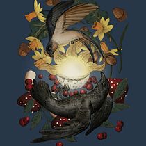 Life and Death as Birds and Flora. Traditional illustration, Drawing, Digital Illustration, Realistic Drawing, Digital Painting, and Naturalistic Illustration project by Amy Pattie - 04.30.2023