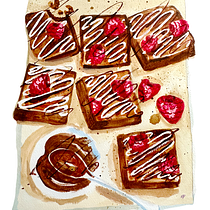 My project for course:  Flavorful Food Illustration with Watercolor. Projekt z dziedziny Trad, c, jna ilustracja,  Sztuki piękne,  Malarstwo i Malowanie akwarelą użytkownika Yemi Edwards - 05.05.2023