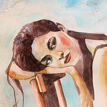 Mi proyecto del curso: Retrato artístico en acuarela. Fine Arts, Painting, Watercolor Painting, and Portrait Drawing project by monic68 - 05.05.2023
