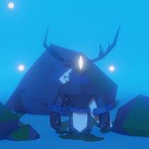 Un guardián del bosque en una noche con mucha niebla. Ein Projekt aus dem Bereich 3D, 3-D-Modellierung, Videospiele, Design von 3-D-Figuren und Design für Videospiele von Dany Villalon - 03.11.2023