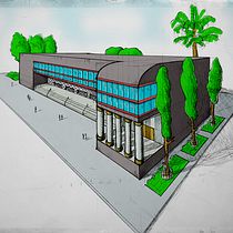 Meu projeto do curso: Desenho arquitetônico: perspectiva e releitura. 3D, Architecture, Interior Design, Drawing, Architectural Illustration, and Spatial Design project by Fred Wolf - 05.04.2023